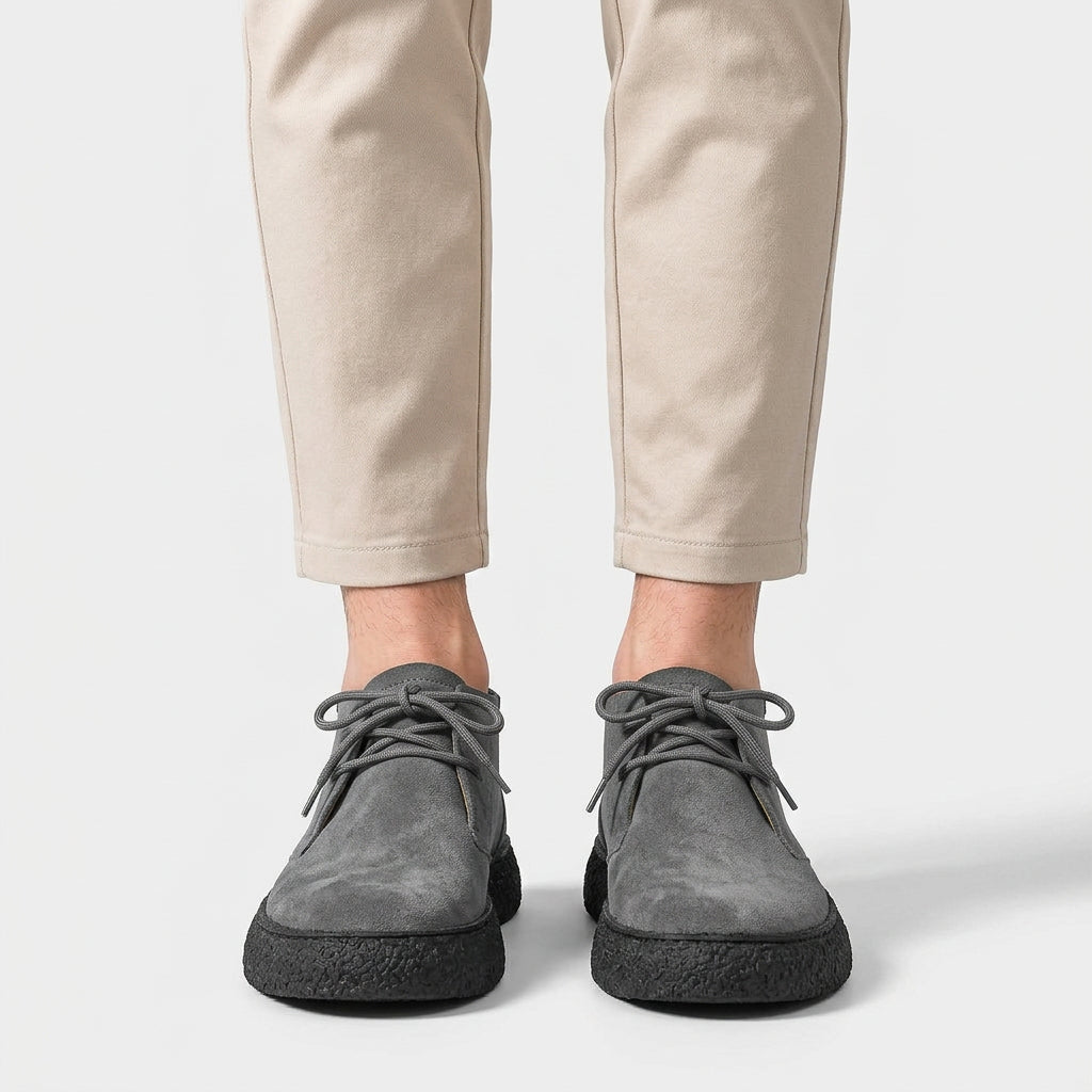 Moc Toe Wallabee Shoes Lace-Up Crepe Sole for Men