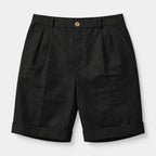 Pleated Tailored Shorts Cuffed Hem Regular Fit for Men