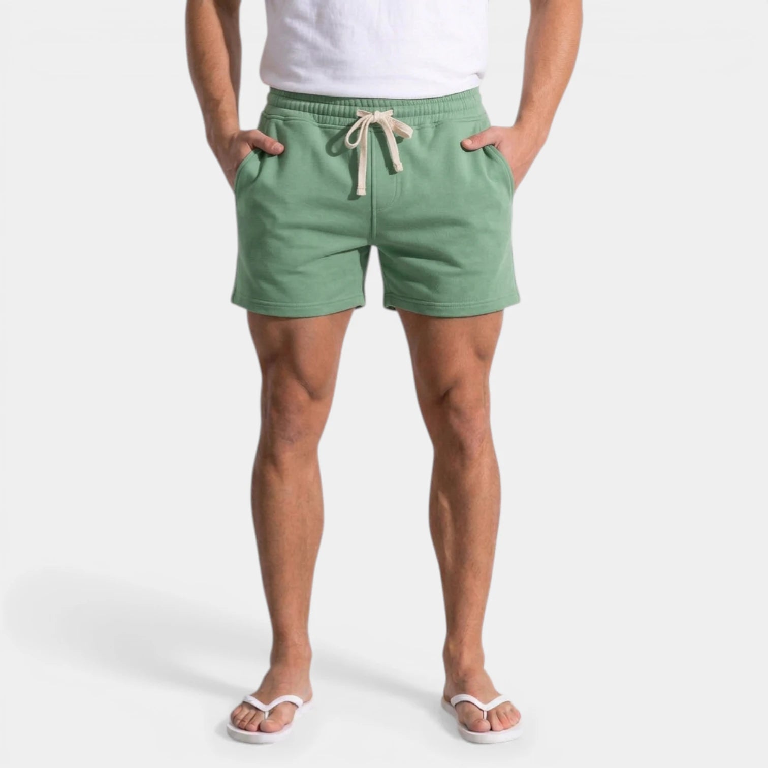 Drawstring Elastic Waist Shorts Relaxed Fit for Men