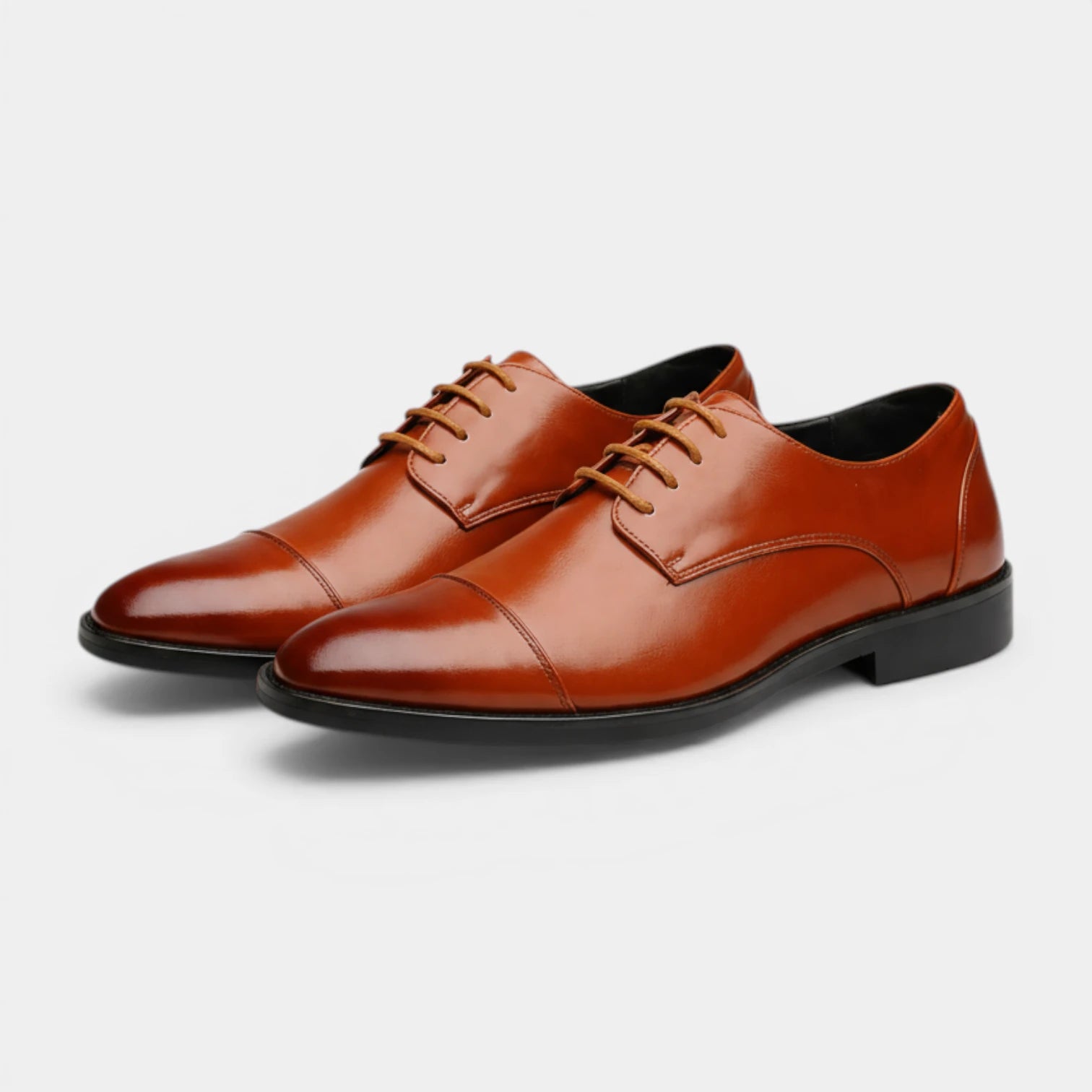 Cap-Toe Oxford Shoes Full-Grain Leather Lace-Up for Men