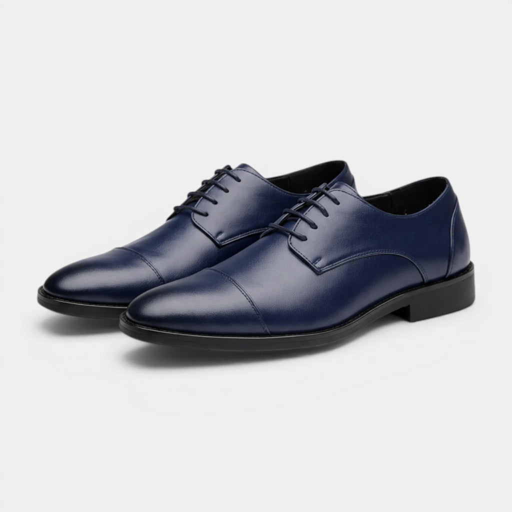 Cap-Toe Oxford Shoes Full-Grain Leather Lace-Up for Men