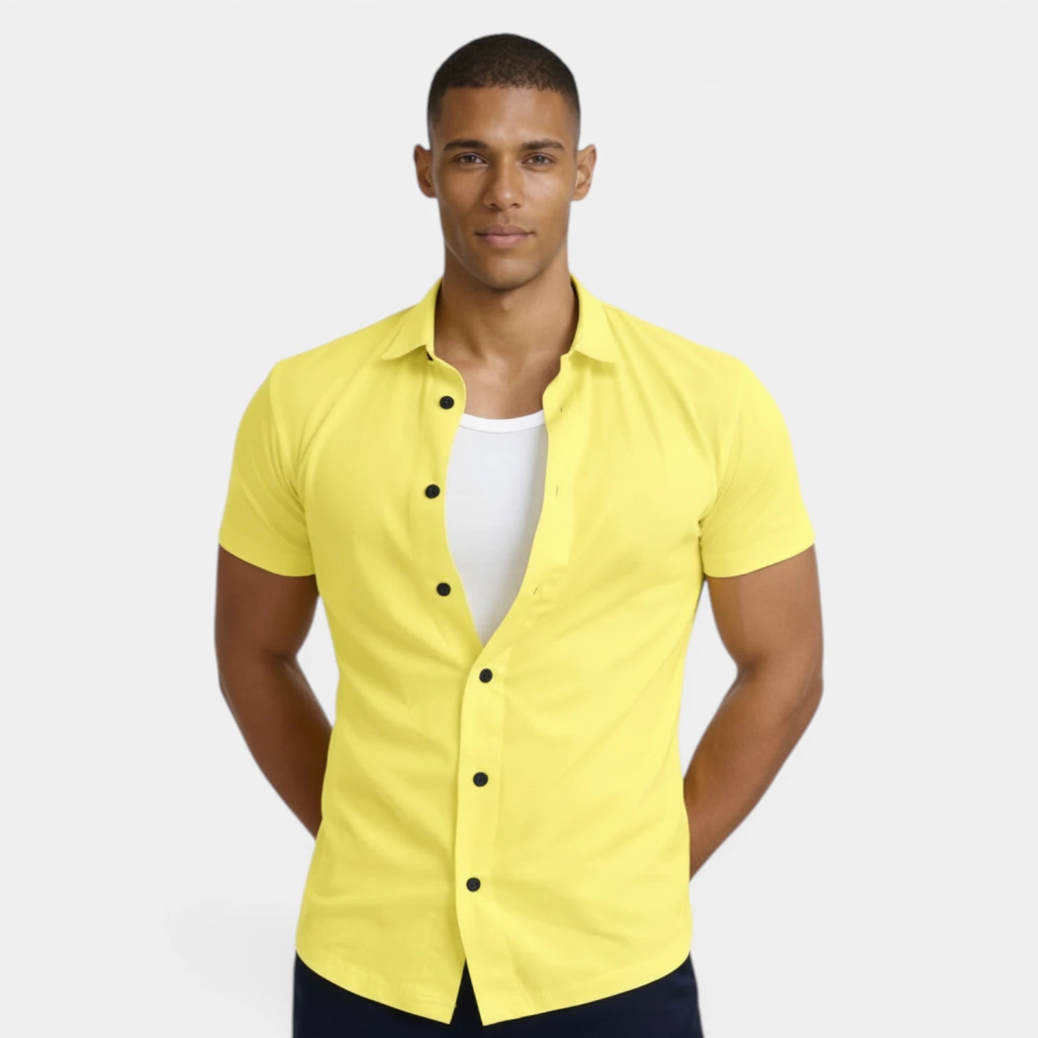 Short Sleeve Button-Up Shirt Regular Fit for Men