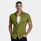 Short Sleeve Button-Up Shirt Regular Fit for Men