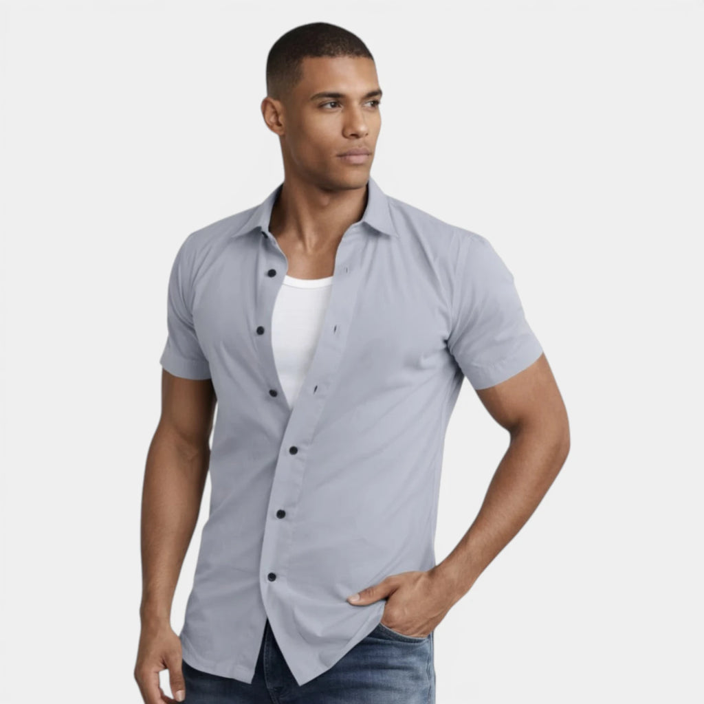 Short Sleeve Button-Up Shirt Regular Fit for Men