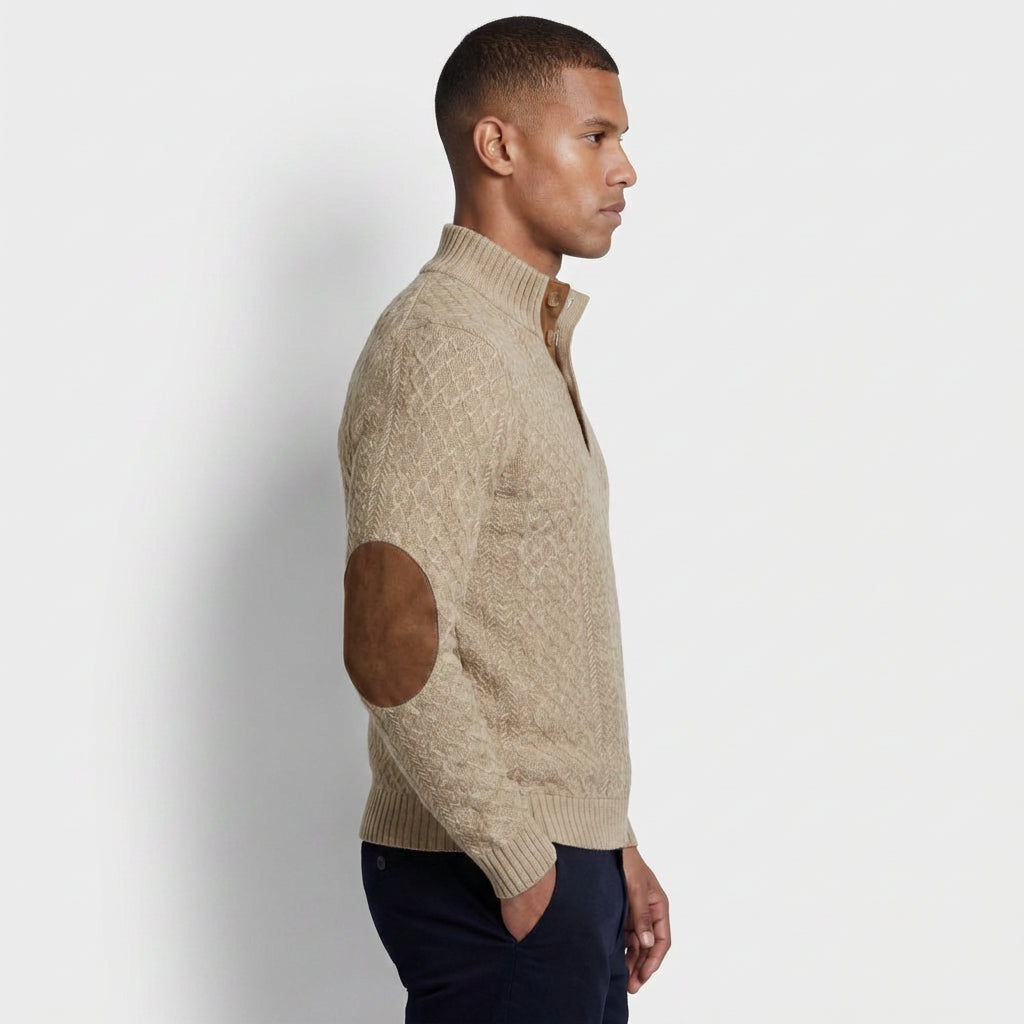 High Collar Knit Pullover Sweater Lightweight for Men