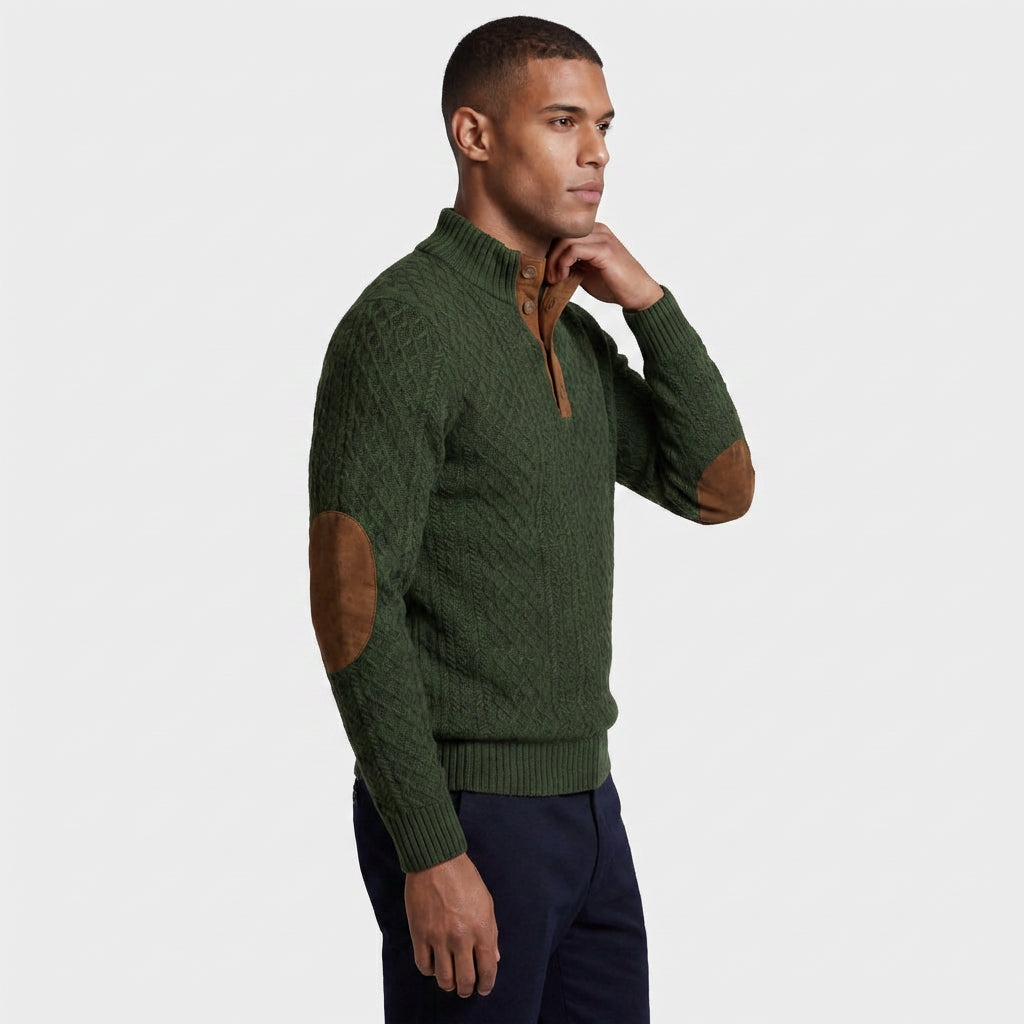 High Collar Knit Pullover Sweater Lightweight for Men