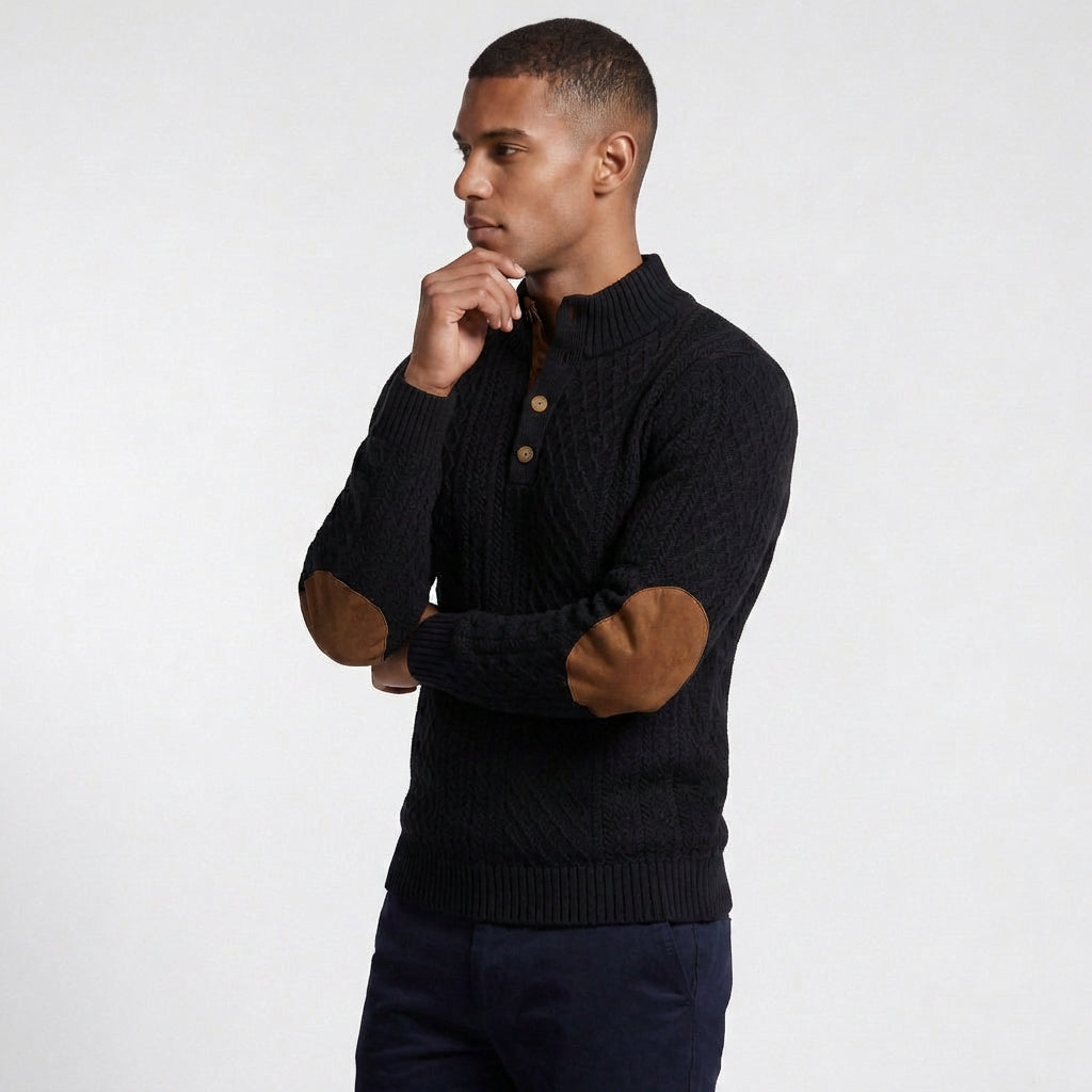 High Collar Knit Pullover Sweater Lightweight for Men