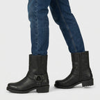 Leather Strap Ankle Boots Rugged Construction for Men