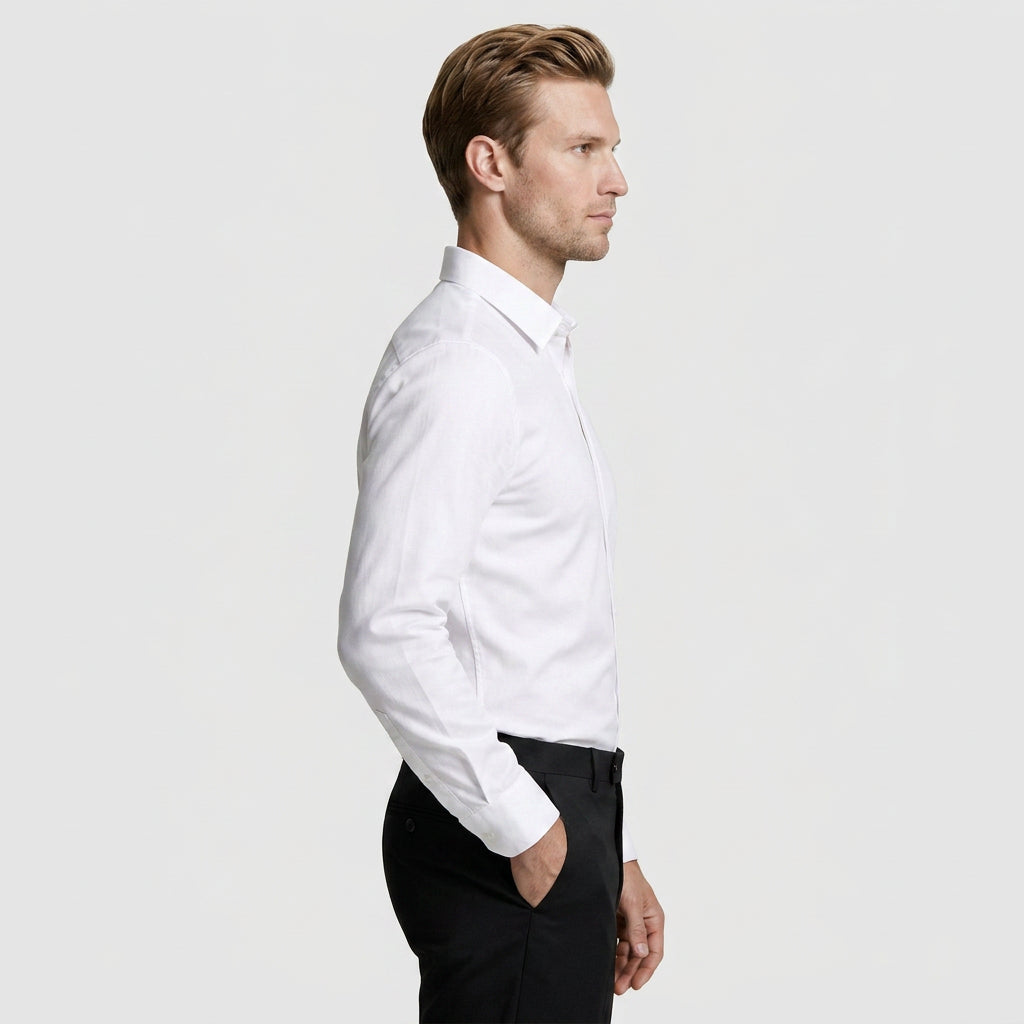 Wrinkle Resistant Long Sleeve Solid Shirt for Men