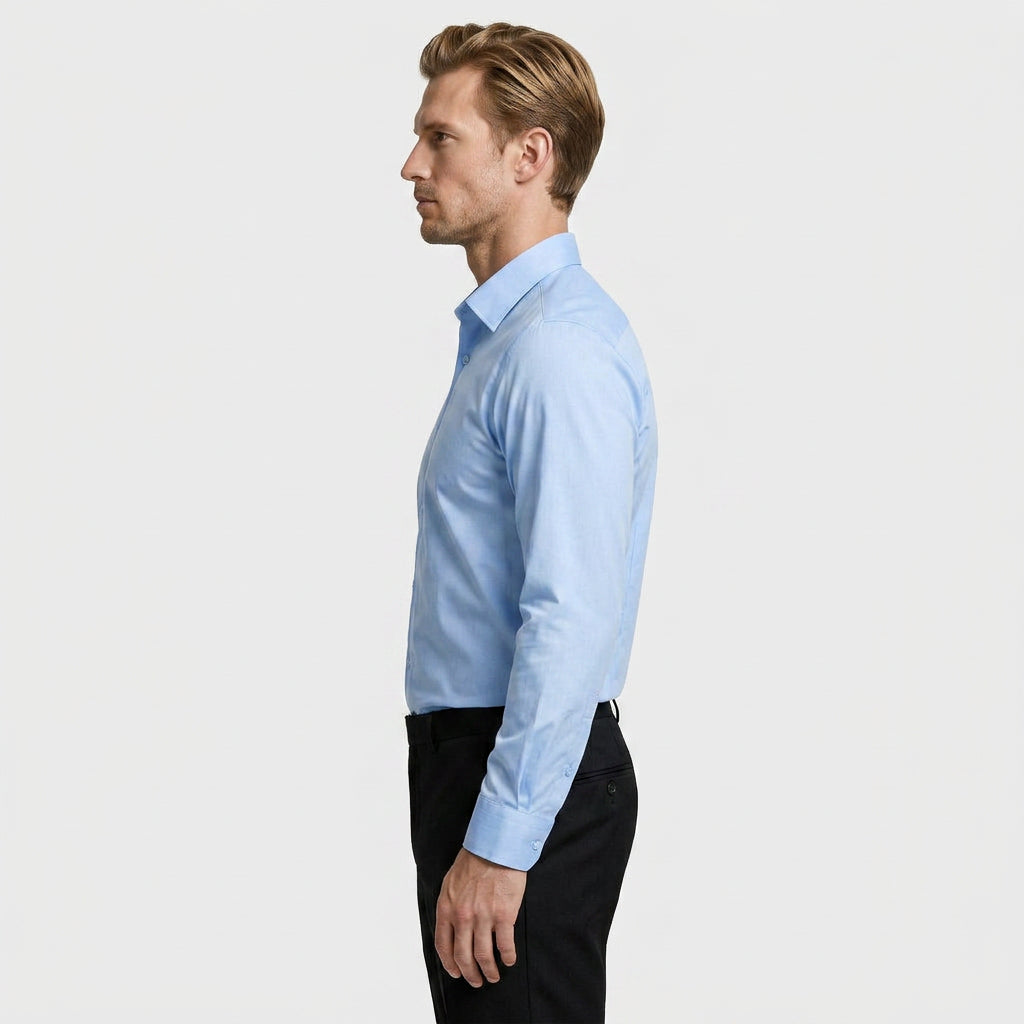 Wrinkle Resistant Long Sleeve Solid Shirt for Men