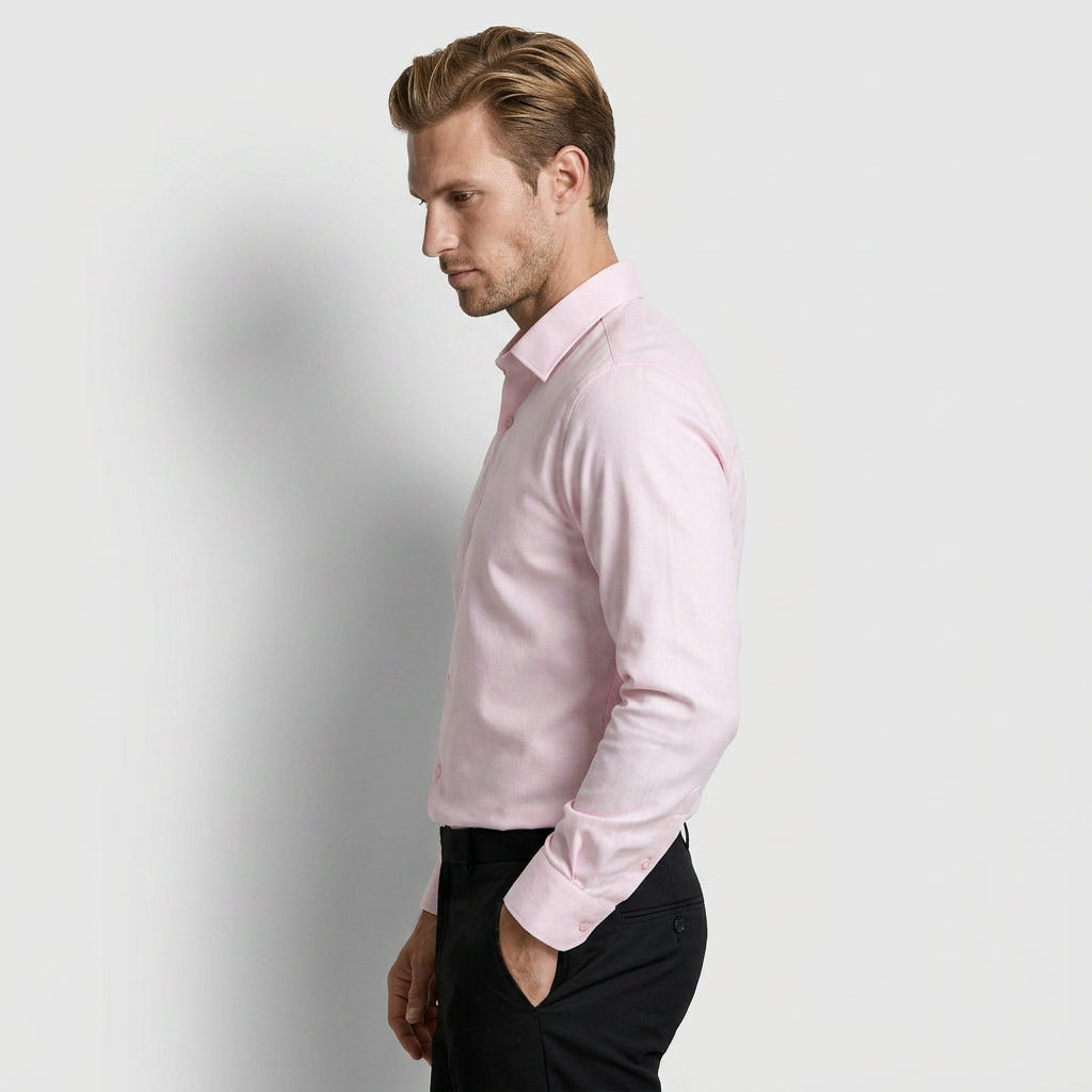 Wrinkle Resistant Long Sleeve Solid Shirt for Men
