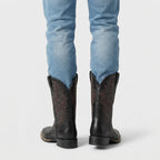Western Cowboy Boots Embroidered Square Toe for Men