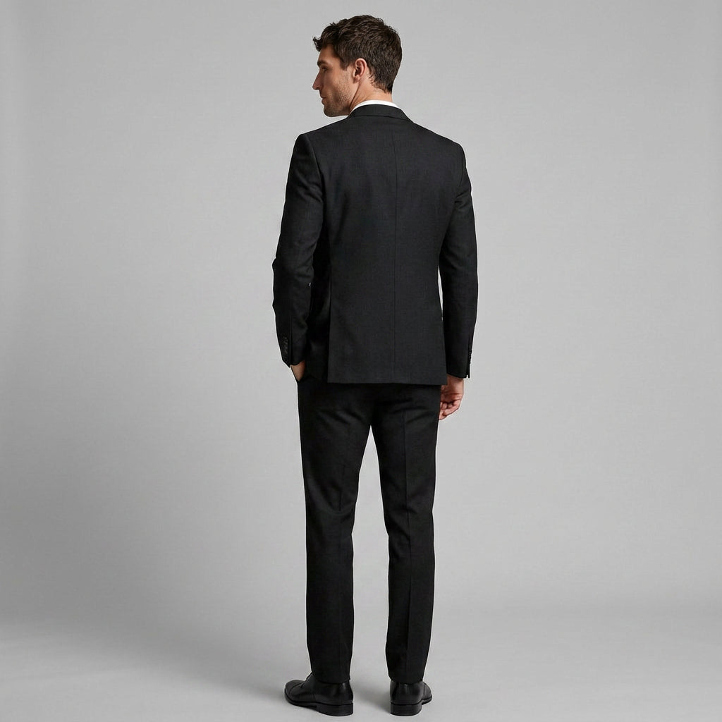 3-Piece Suit Set Single-Breasted Blazer Double-Breasted Vest for Men