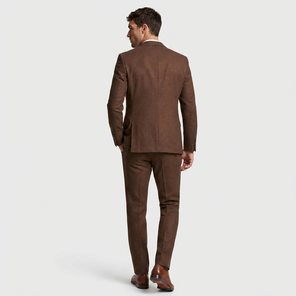 3-Piece Suit Set Single-Breasted Blazer Double-Breasted Vest for Men