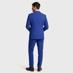 3-Piece Suit Set Single-Breasted Blazer Double-Breasted Vest for Men