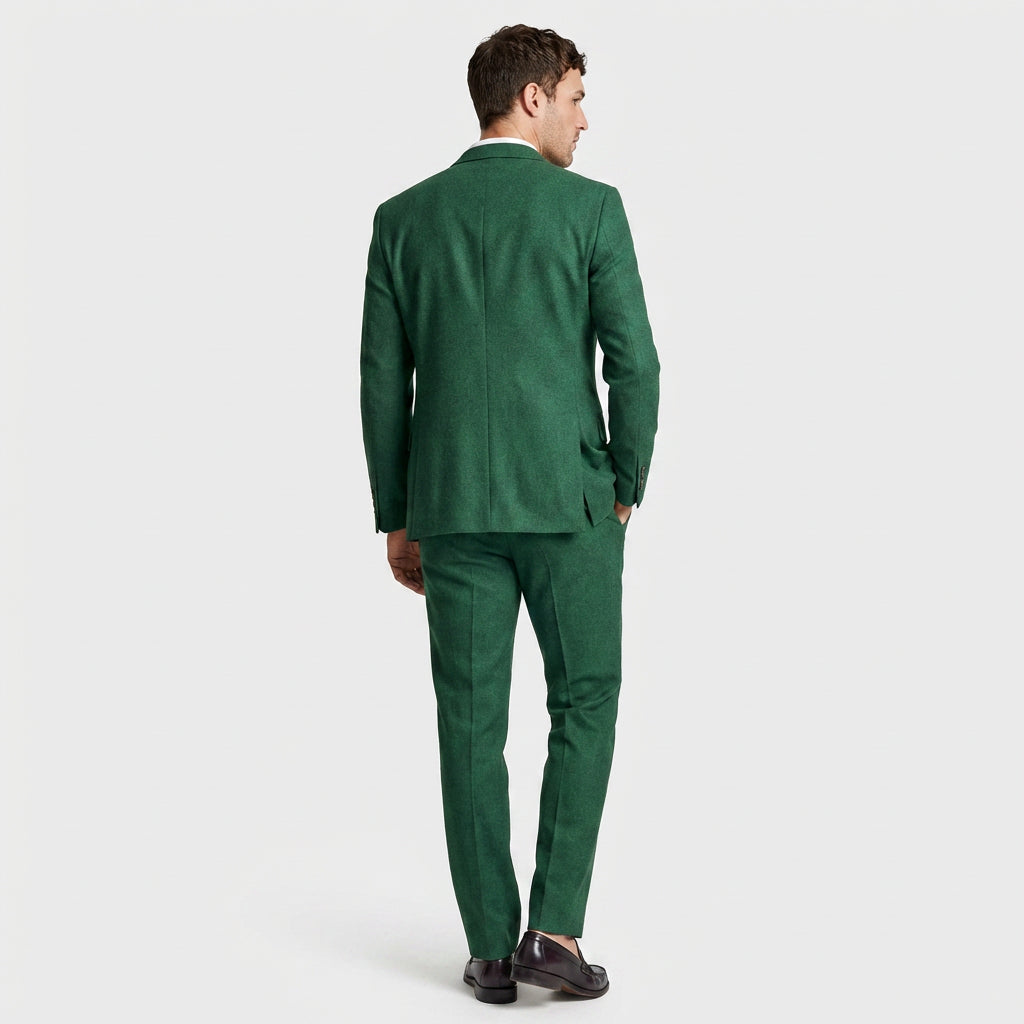 3-Piece Suit Set Single-Breasted Blazer Double-Breasted Vest for Men