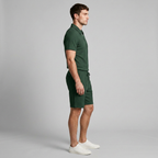 Two-Piece Zip Polo Shirt and Shorts Set for Men