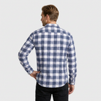 Checkered Button-Down Collar Long Sleeve Shirt for Men