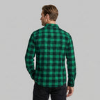 Checkered Button-Down Collar Long Sleeve Shirt for Men