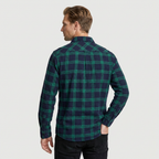 Checkered Button-Down Collar Long Sleeve Shirt for Men