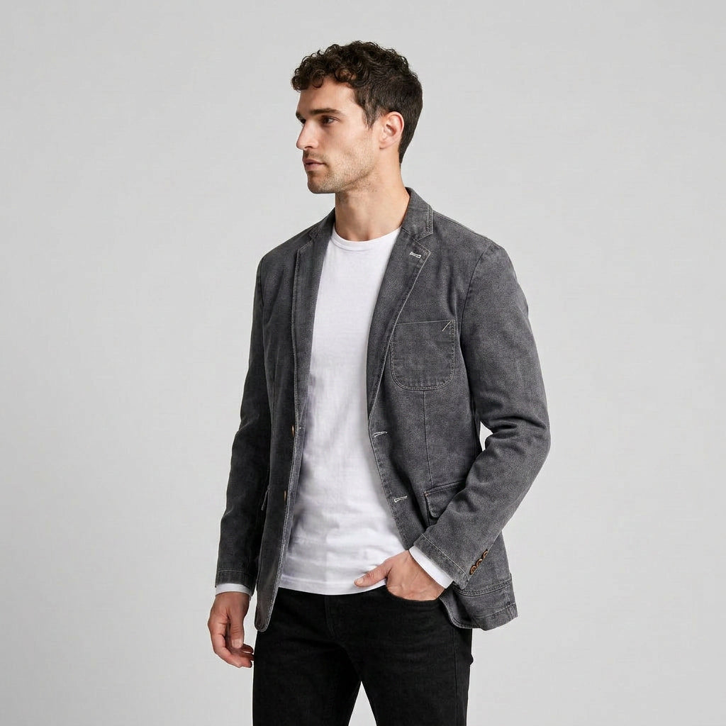 Cotton Blazer Lightweight Tailored Regular Fit for Men