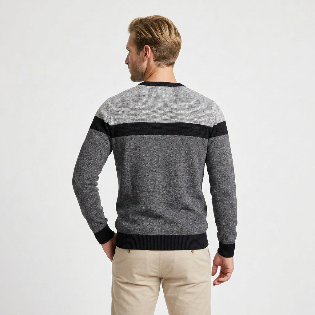 Cotton Pullover Sweater Lightweight Classic Knit for Men