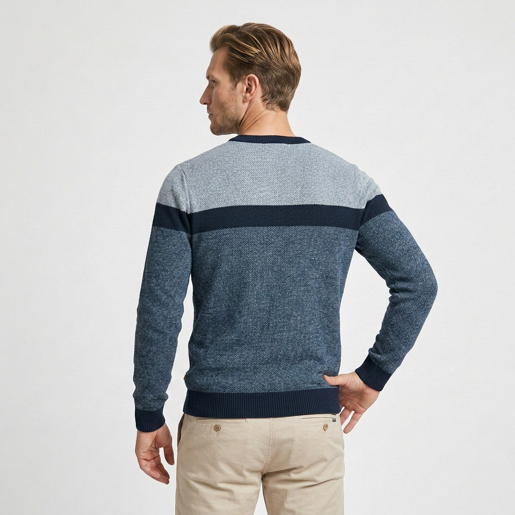 Cotton Pullover Sweater Lightweight Classic Knit for Men