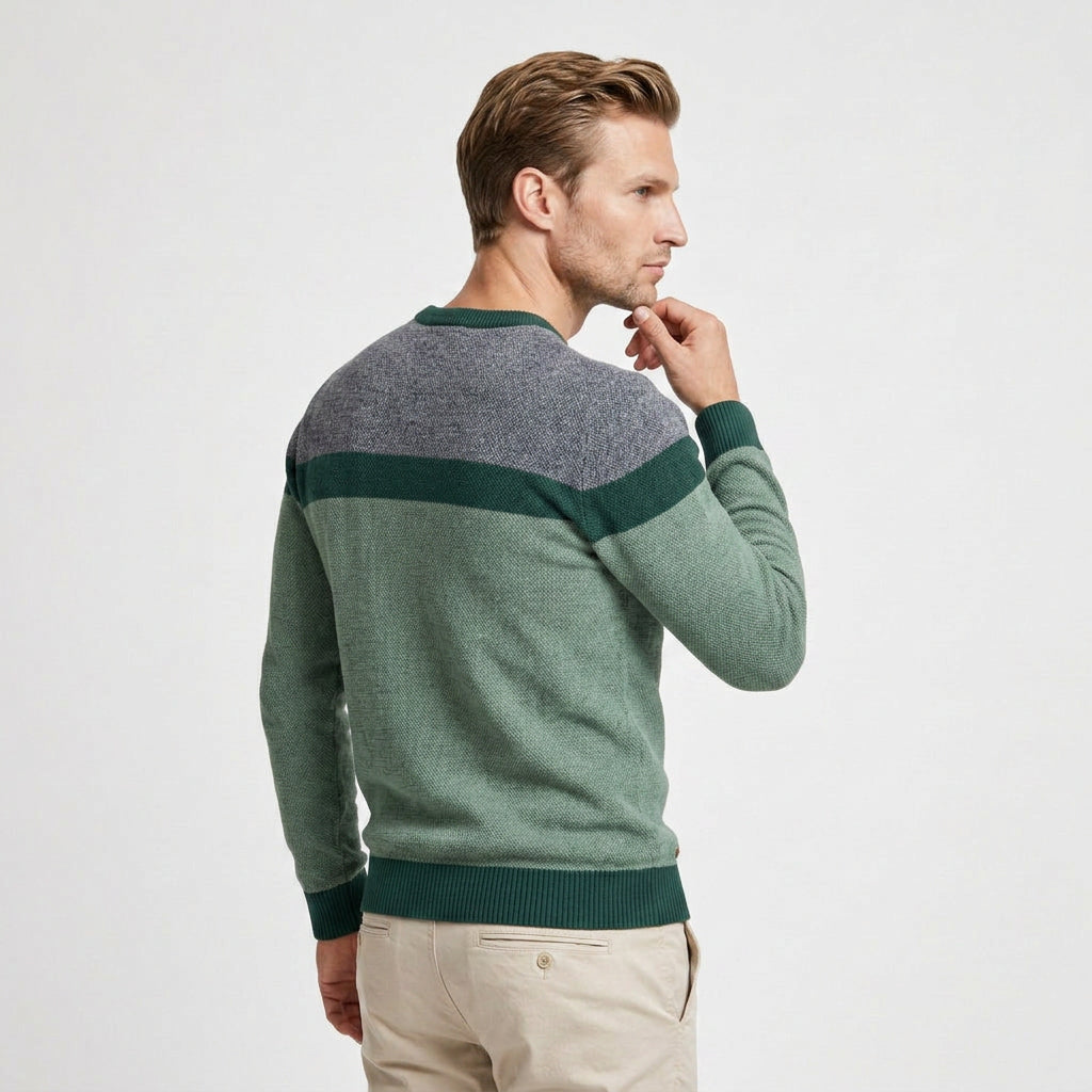 Cotton Pullover Sweater Lightweight Classic Knit for Men