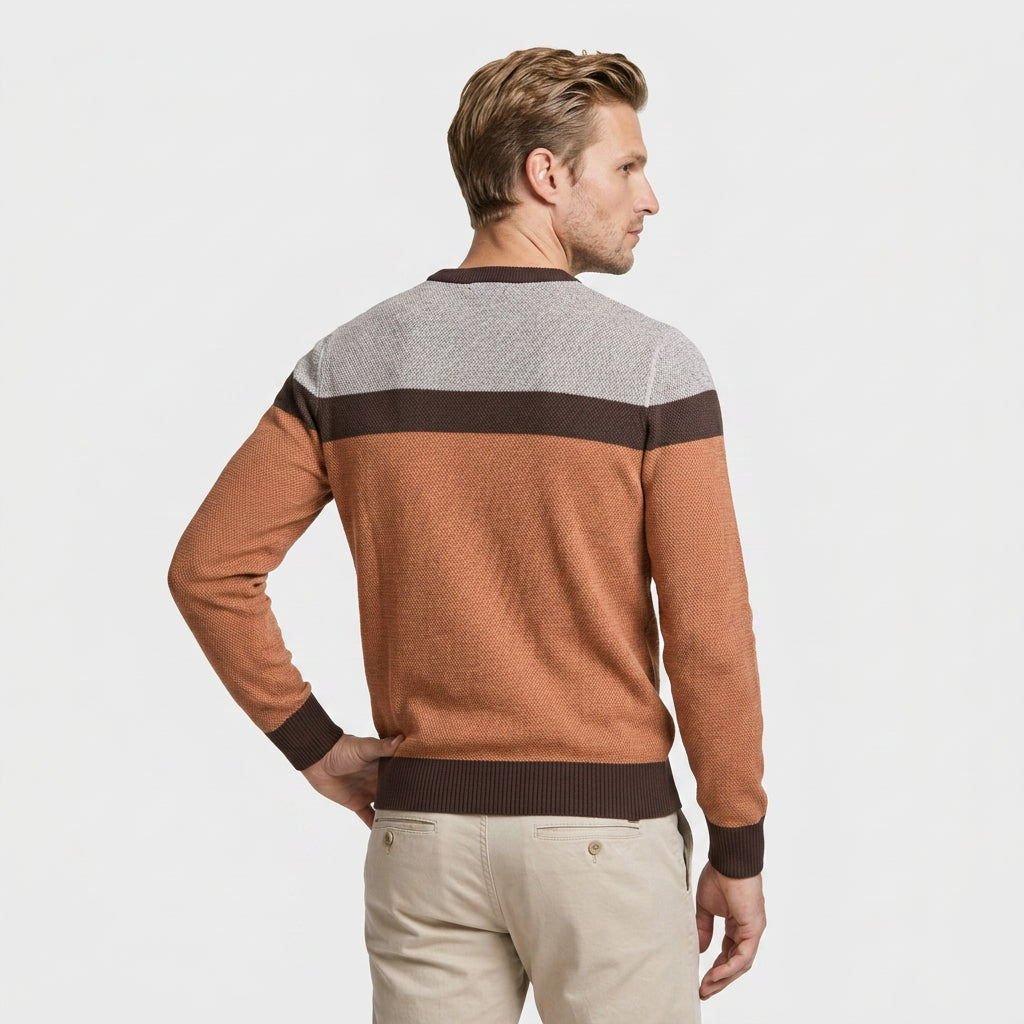 Cotton Pullover Sweater Lightweight Classic Knit for Men