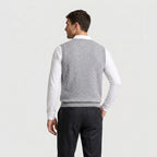 Knit V-Neck Sleeveless Vest Regular Fit for Men