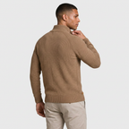 Half-Zip Knitted Jumper Stand Collar Slim Fit for Men