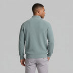 Half-Zip Knitted Jumper Stand Collar Slim Fit for Men