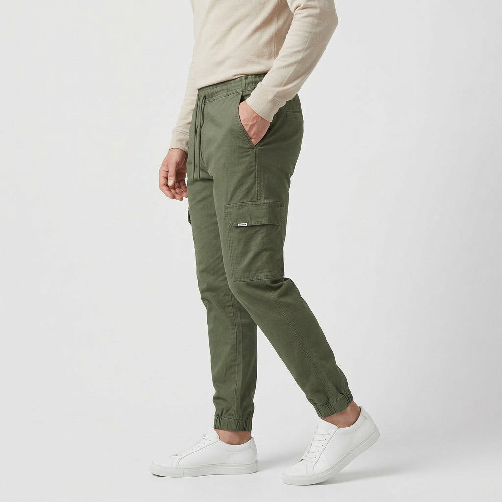 Cargo Jogger Pants Drawstring Tapered Fit for Men