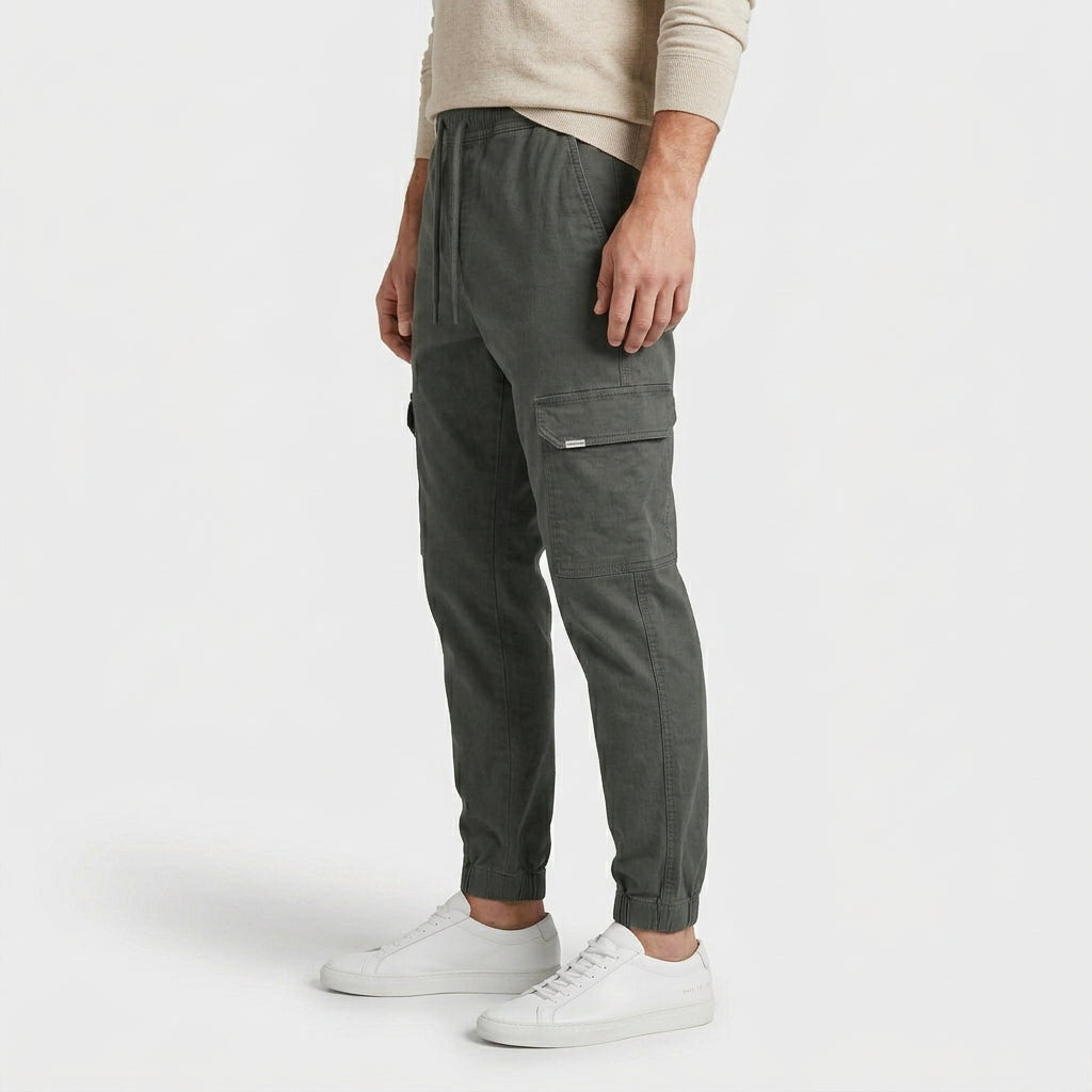 Cargo Jogger Pants Drawstring Tapered Fit for Men