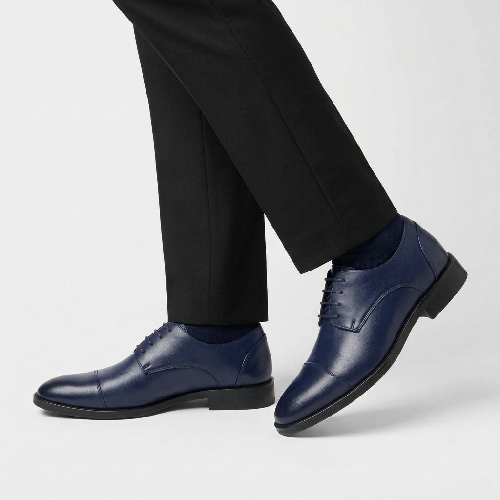 Cap-Toe Oxford Shoes Full-Grain Leather Lace-Up for Men