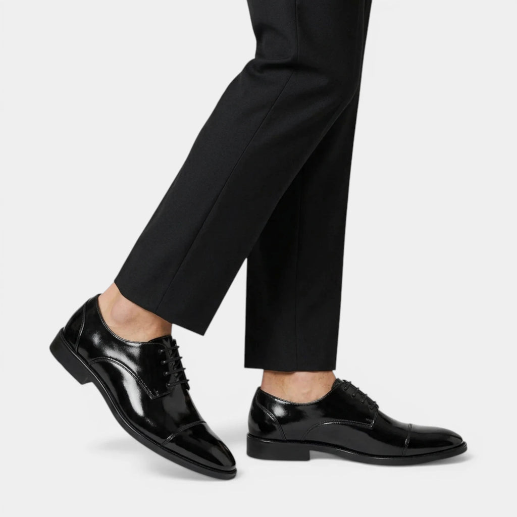 Cap-Toe Oxford Shoes Full-Grain Leather Lace-Up for Men