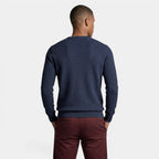Crew Neck Textured Knit Sweater Regular Fit for Men