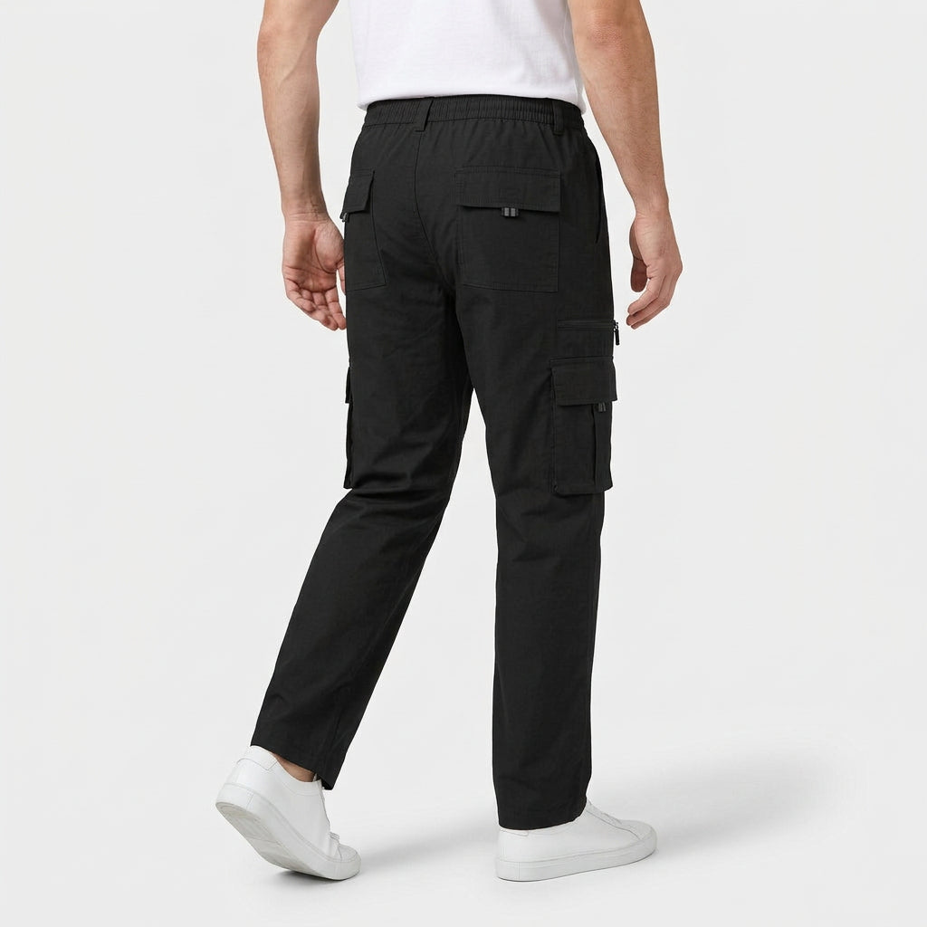 Cargo Pants Regular Fit Button Waist Multi Pocket for Men