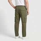 Cargo Pants Regular Fit Button Waist Multi Pocket for Men