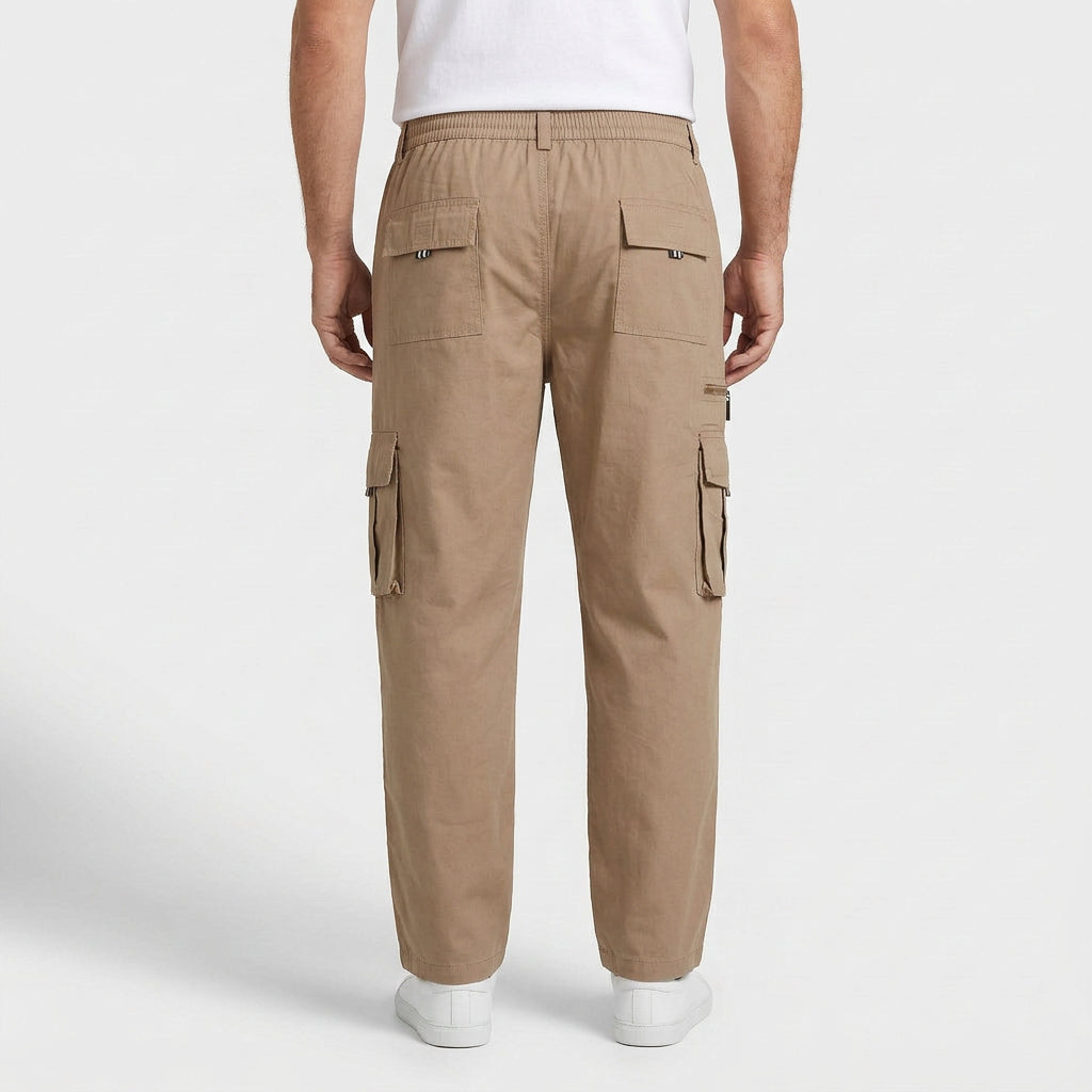 Cargo Pants Regular Fit Button Waist Multi Pocket for Men