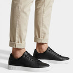 Lace Up Low Top Sneakers Textured Finish Round Toe Casual Shoes for Men