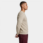 Crew Neck Textured Knit Sweater Regular Fit for Men