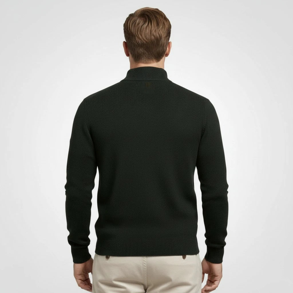 High Neck Ribbed Knit Sweater Regular Fit for Men