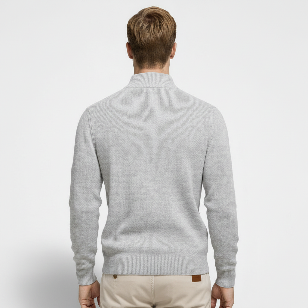 High Neck Ribbed Knit Sweater Regular Fit for Men