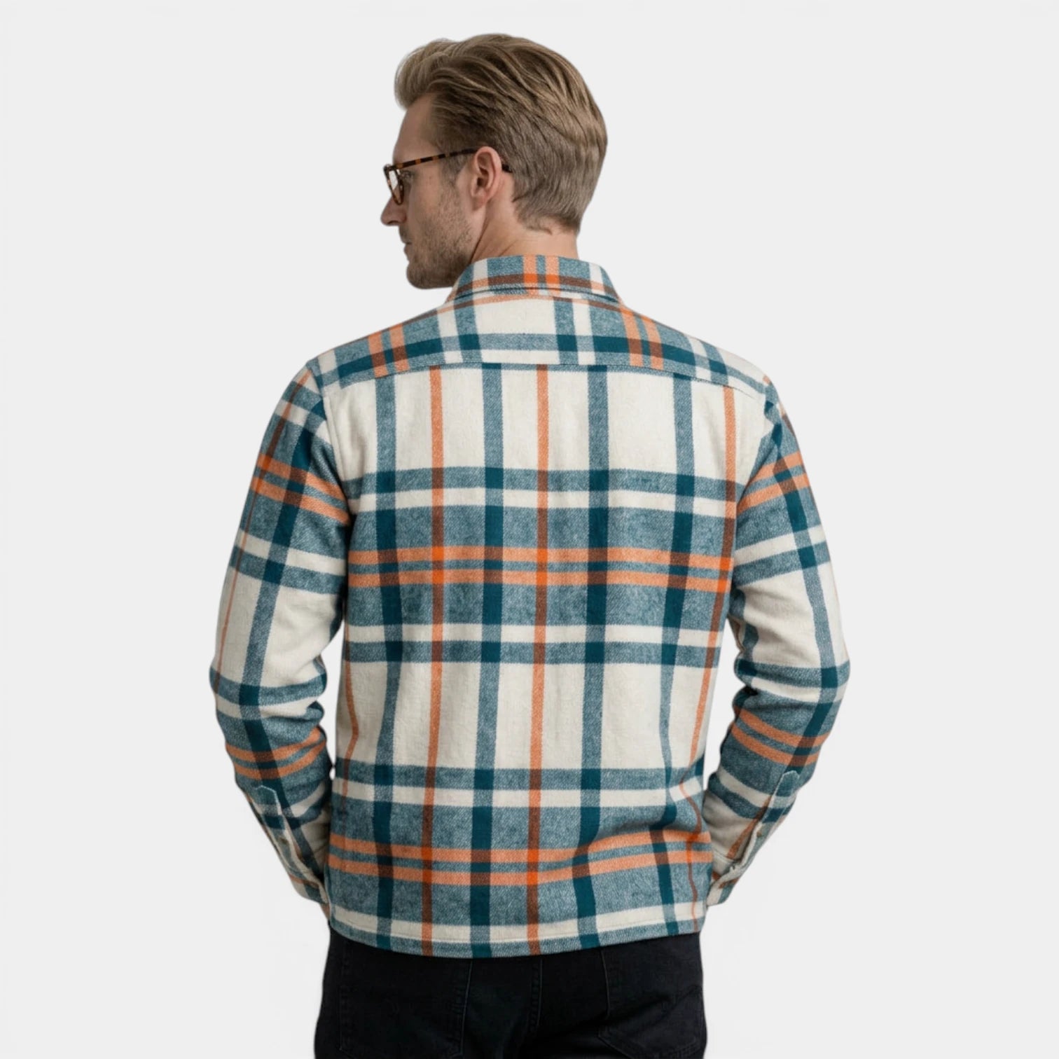 Checked Overshirt Relaxed Fit Button-Front for Men