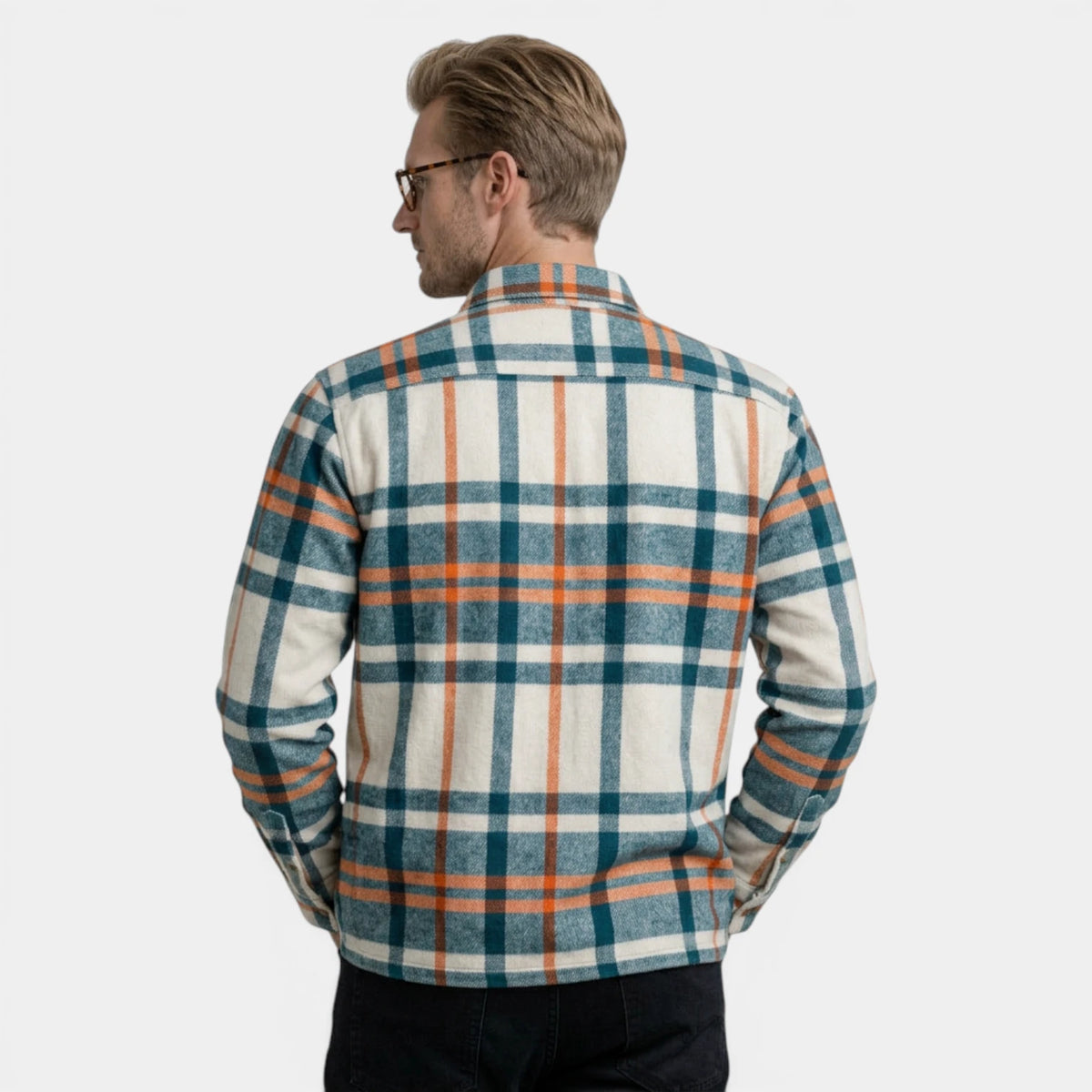 Checked Overshirt Relaxed Fit Button-Front for Men