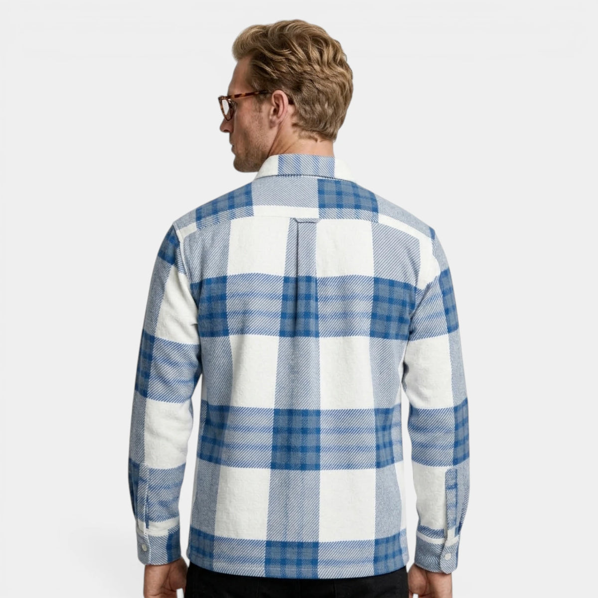 Checked Overshirt Relaxed Fit Button-Front for Men