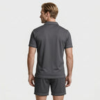 Polo Shirt and Shorts Set Drawstring Waist for Men