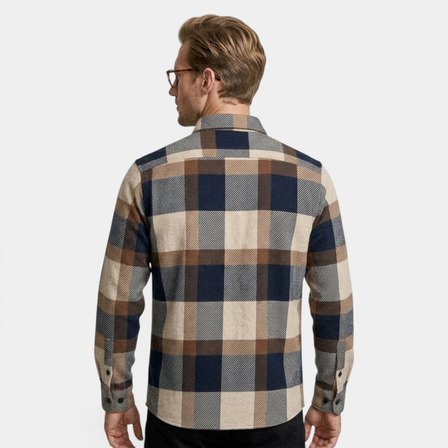 Checked Overshirt Relaxed Fit Button-Front for Men