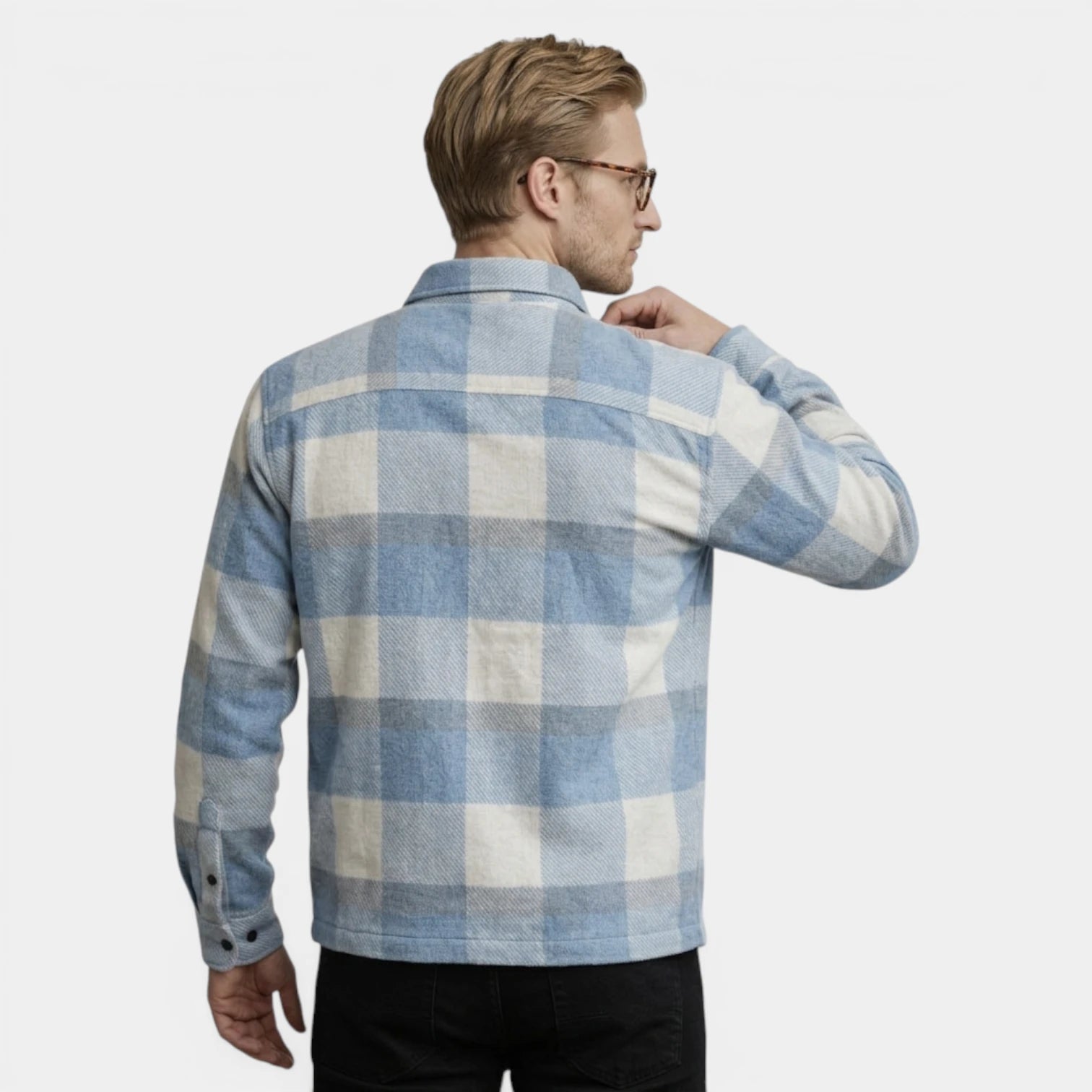 Checked Overshirt Relaxed Fit Button-Front for Men